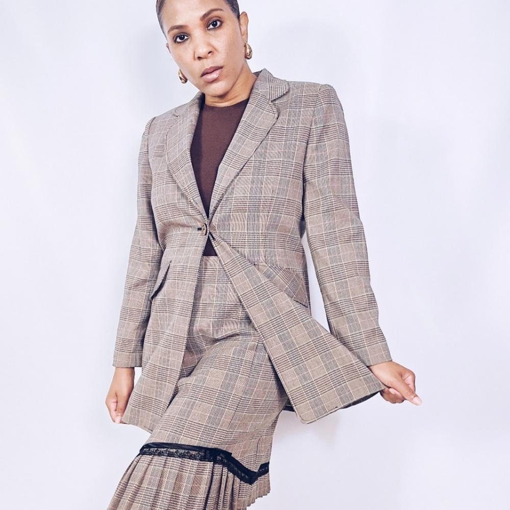 Plaid Skirt Suit